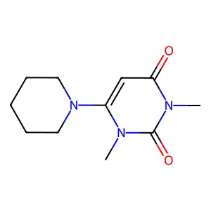 1,3-dimethyl-6-piperidino-2,4(1H,3H)-pyrimidinedione structure
