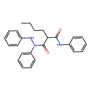 Hexanoic acid, 2-((phenylamino)carbonyl)-, 1,2-diphenylhydrazide structure