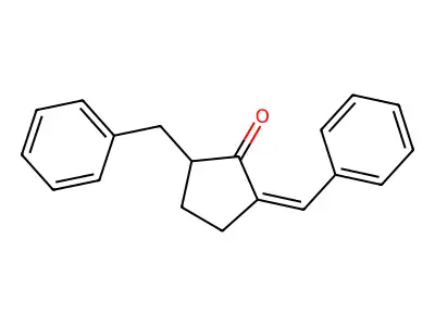Cyclopentanone, 2-(phenylmethyl)-5-(phenylmethylene)- structure