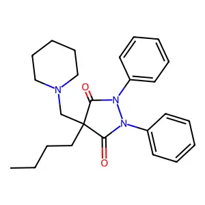 3,5-Pyrazolidinedione, 4-butyl-1,2-diphenyl-4-(1-piperidinylmethyl)- structure