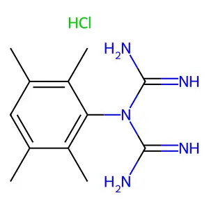 Imidodicarbonimidic diamide, N-(2,3,5,6-tetramethylphenyl)-, monohydrochloride structure