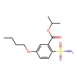 Benzoic acid, 5-butoxy-2-sulfamoyl-, isopropyl ester structure