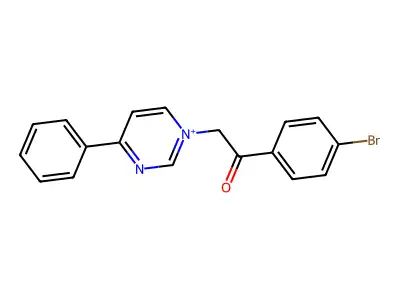 1-[2-(4-Bromophenyl)-2-oxoethyl]-4-phenylpyrimidinium structure