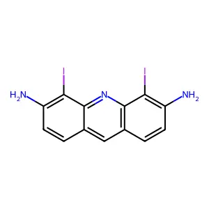 Acridine, 3,6-diamino-4,5-diiodo- structure