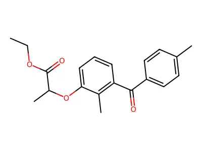 Propanoic acid, 2-(2-methyl-3-(4-methylbenzoyl)phenoxy)-, ethyl ester structure