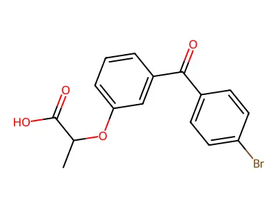 Propionic acid, 2-(m-(p-bromobenzoyl)phenoxy)- structure