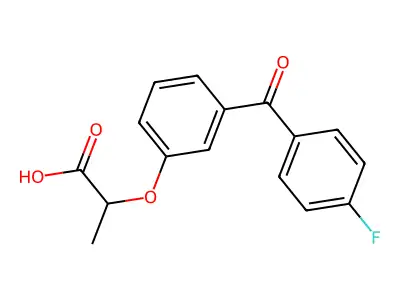 Propionic acid, 2-(3-(p-fluorobenzoyl)phenoxy)- structure
