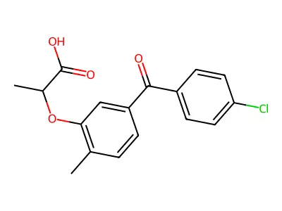 Propionic acid, 2-(5-(p-chlorobenzoyl)-o-tolyloxy)- structure