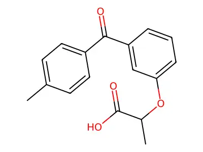Propionic acid, 2-(3-(p-methylbenzoyl)phenoxy)- structure