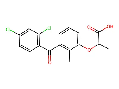 Propionic acid, 2-(3-(2,4-dichlorobenzoyl)-o-tolyloxy)- structure