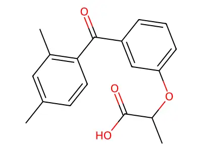 Propionic acid, 2-(m-(2,4-dimethylbenzoyl)phenoxy)- structure