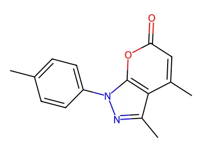 3,4-Dimethyl-1-(4-methylphenyl)pyrano[2,3-c]pyrazol-6-one structure