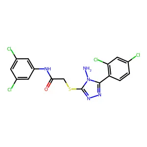 2-[4-amino-5-(2,4-dichlorophenyl)(1,2,4-triazol-3-ylthio)]-N-(3,5-dichlorophen yl)acetamide structure