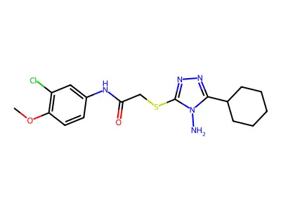 2-[(4-amino-5-cyclohexyl-4H-1,2,4-triazol-3-yl)sulfanyl]-N-(3-chloro-4-methoxyphenyl)acetamide structure