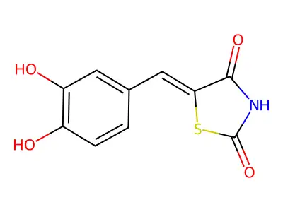 5-[(3,4-Dihydroxyphenyl)methylidene]-1,3-thiazolidine-2,4-dione structure