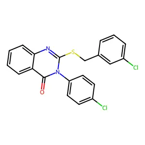 2-((3-Chlorobenzyl)thio)-3-(4-chlorophenyl)-4(3H)-quinazolinone structure