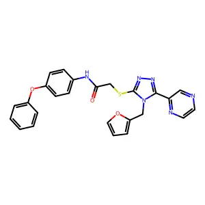2-{[4-(furan-2-ylmethyl)-5-(pyrazin-2-yl)-4H-1,2,4-triazol-3-yl]sulfanyl}-N-(4-phenoxyphenyl)acetamide structure