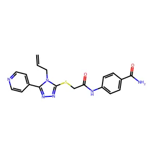 4-[2-(4-Prop-2-enyl-5-(4-pyridyl)-1,2,4-triazol-3-ylthio)acetylamino]benzamide structure