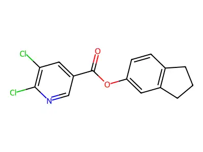 2,3-dihydro-1H-inden-5-yl 5,6-dichloropyridine-3-carboxylate structure