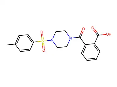 2-[4-(4-Methylbenzenesulfonyl)piperazine-1-carbonyl]benzoic acid structure