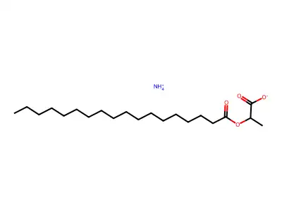 Ammonium 1-carboxylatoethyl stearate structure
