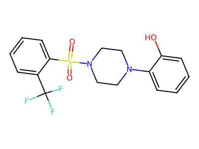 2-{4-[2-(Trifluoromethyl)benzenesulfonyl]piperazin-1-yl}phenol structure