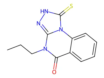 4-propyl-1-sulfanyl-4H,5H-[1,2,4]triazolo[4,3-a]quinazolin-5-one structure