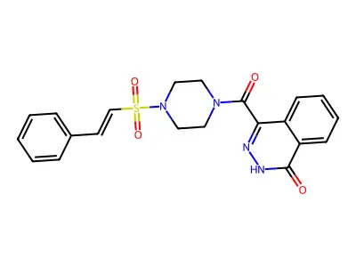 4-[4-(2-Phenylethenesulfonyl)piperazine-1-carbonyl]-1,2-dihydrophthalazin-1-one structure