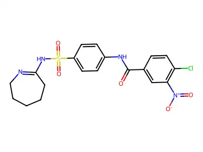 4-chloro-3-nitro-N-[4-(3,4,5,6-tetrahydro-2H-azepin-7-ylsulfamoyl)phenyl]benzamide structure