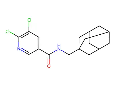 N-[(adamantan-1-yl)methyl]-5,6-dichloropyridine-3-carboxamide structure