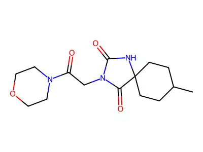 8-Methyl-3-(2-morpholino-2-oxoethyl)-1,3-diazaspiro[4.5]decane-2,4-dione structure