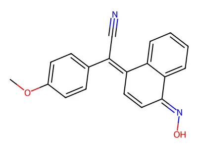 2-(4-Hydroxyiminonaphthalen-1-ylidene)-2-(4-methoxyphenyl)acetonitrile structure