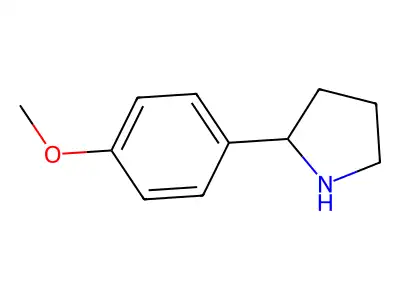 (2S)-2-(4-methoxyphenyl)pyrrolidin-1-ium structure