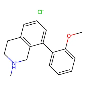 Isoquinoline, 1,2,3,4-tetrahydro-8-(o-methoxyphenyl)-2-methyl-, hydrochloride structure