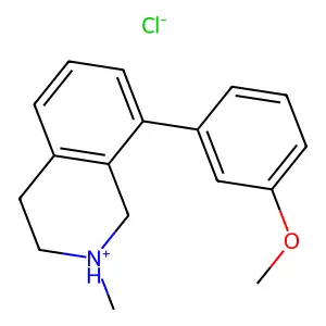 Isoquinoline, 1,2,3,4-tetrahydro-8-(m-methoxyphenyl)-2-methyl-, hydrochloride structure