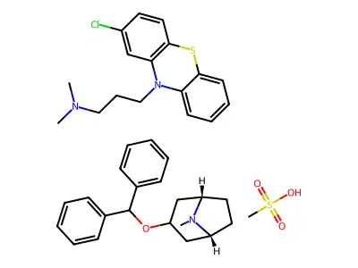 Benztropine mesylate mixture with chlorpromazine structure