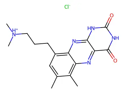 Isoalloxazine, 6,7-dimethyl-9-(3-(dimethylamino)propyl)-, hydrochloride structure