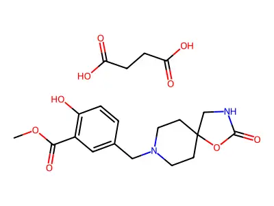 1-Oxa-3,8-diazaspiro(4.5)decan-2-one, 8-(4-hydroxy-3-(methoxycarbonyl))benzyl-, succinate structure
