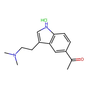 Indole, 5-acetyl-3-((2-dimethylamino)ethyl)-, hydrochloride structure