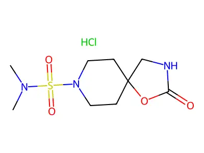 1-Oxa-3,8-diazaspiro(4.5)decan-2-one, 8-dimethylsulfamoyl-, hydrochloride structure