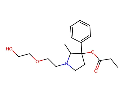 3-Pyrrolidinol, 1-(2-hydroxyethoxyethyl)-2-methyl-3-phenyl-, propionate (ester) structure