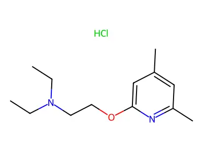Pyridine, 2-(2-diethylaminoethoxy)-4,6-dimethyl-, hydrochloride structure