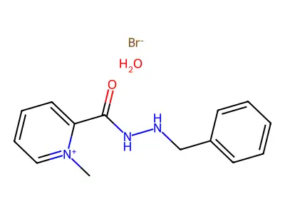 Pyridinium, 2-benzylhydrazinocarbonyl-1-methyl-, bromide, hydrate structure