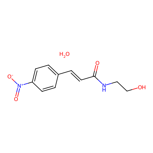 Cinnamamide, N-(2-hydroxyethyl)-4-nitro-, hydrate structure