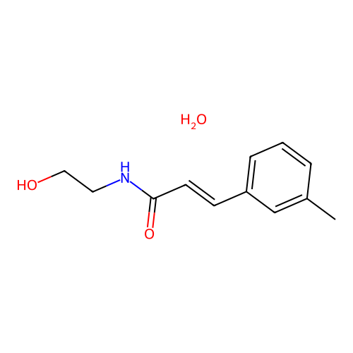 Cinnamamide, N-(2-hydroxyethyl)-3-methyl-, hydrate structure