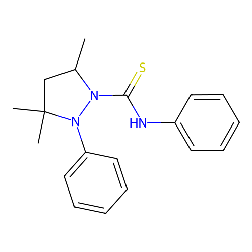 3,3,5-trimethyl-N,2-diphenylpyrazolidine-1-carbothioamide structure