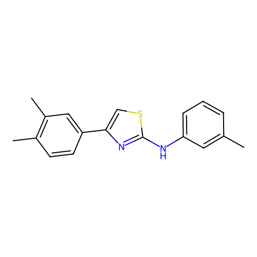 4-(3,4-dimethylphenyl)-N-(3-methylphenyl)-1,3-thiazol-2-amine structure