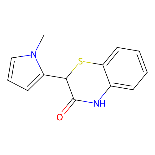 2-(1-methylpyrrol-2-yl)-4H-1,4-benzothiazin-3-one structure