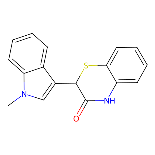 2-(1-methyl-1H-indol-3-yl)-2H-1,4-benzothiazin-3(4H)-one structure