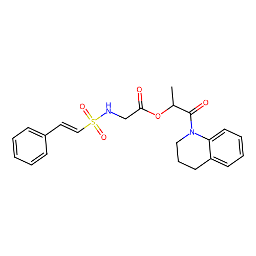 1-oxo-1-(1,2,3,4-tetrahydroquinolin-1-yl)propan-2-yl 2-(2-phenylethenesulfonamido)acetate structure